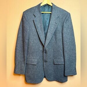 Barrington Vintage Men's Wool Suit Coat 2 Button Single Brst Dark Blue Size 42L